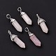 Natural Rose Quartz Pointed Pendants(X-G-K329-52P)-2