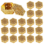 72Pcs Plastic Candy Boxes, Hollow Flower Hexagon Cases for Candy, Golden, 6x6.9x3.2cm(CON-WA0001-11)