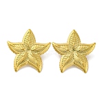 Ion Plating(IP) 304 Stainless Steel Starfish Stud Earrings, Real 18K Gold Plated, 35x34mm(EJEW-D281-22G)