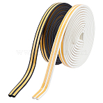 2Rolls 2 Colors EPDM Rubber D-Shaped Sealing Strip, Pressure Sensitive Adbesive, for Door & Window Foam Seal Strip, Mixed Color, 18.5x7mm, Hole: 3x5mm, about 4m/roll, 1roll/color(AJEW-FH0001-81)
