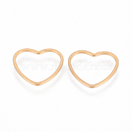 304 Stainless Steel Linking Ring, Heart, Golden, 14x15.5x1mm(STAS-S079-22B)