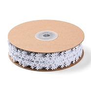Christmas Snowflake Felt Lace Trim, Polyester Snowflake Trim Embellishment, for Christmas Party Decoration, White, 1 inch(24mm), about 10.94 Yards(10m)/Roll(OCOR-D013-03C)
