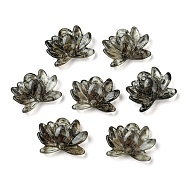 Transparent Resin Beads, Two Tone Lotus Flower, Gray, 15x19x7mm, Hole: 1.8mm(CRES-B021-05)