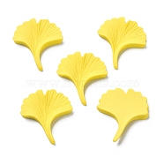 Opaque Resin Cabochons, for DIY Decoration, Ginkgo, Yellow, 29.5x25.5x4mm(X-RESI-G025-03)