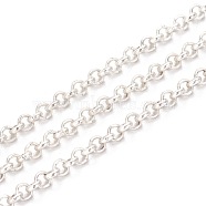 Brass Rolo Chains, Belcher Chain, Soldered, with Spool, Matte Silver, 3x0.9mm, about 16.4 Feet(5m)/roll(KK-I647-02MS)