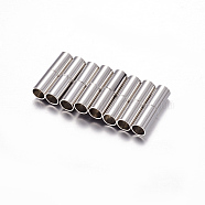 Brass Magnetic Clasps, Column, Platinum, 18x5mm, Hole: 4mm(X-KK-D270-P)