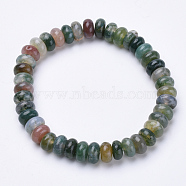 Natural Indian Agate  Beaded Stretch Bracelets, Abacus, 2-1/4 inch~2-1/4 inch(56~58mm)(BJEW-S127-02)