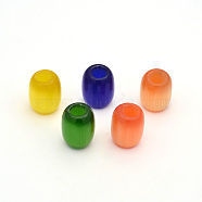 Column Cat Eye Beads, Large Hole Beads, Mixed Color, 16x14mm, Hole: 6mm(X-CE-F007-M)