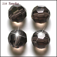 Imitation Austrian Crystal Beads, Grade AAA, Faceted(32 Facets), Round, Dark Gray, 10mm, Hole: 0.9~1mm(SWAR-F021-10mm-225)