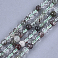 Natural Green Lodolite Quartz/Garden Quartz Beads Strands, Round, 6mm, Hole: 0.8mm, about 62~65pcs/strand, 15.3 inch(G-S333-6mm-036)