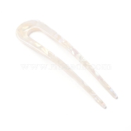 Cellulose Acetate(Resin) Hair Forks, U-shaped, White, 110x28x3mm(X-OHAR-C005-01G)
