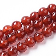 Natural Agate Beads Strands, Dyed, Round, Red, 6mm, Hole: 1.2mm, about 65pcs/strand, 15.16 inch(38.5cm)(G-I261-B01-6mm)