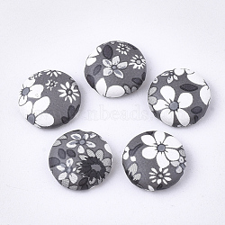 Imitation Leather Cabochons, with Aluminum Bottom, Flat Round, Platinum, Colorful, 15x5mm(WOVE-S118-17A)
