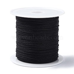 Nylon Chinese Knot Cord, Nylon Jewelry Cord for Jewelry Making, Black, 0.4mm, about 28~30m/roll(NWIR-C003-02O)