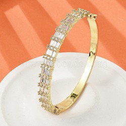 Brass Micro Pave Clear Cubic Zirconia Hinged Bangles for Women, Cadmium Free & Lead Free, Rack Plating, Long-Lasting Plated, Real 18K Gold Plated, 1/4 inch(0.75cm), Inner Diameter: 2x1/4 inch(4.95x6cm)(BJEW-K274-09G)