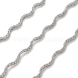 304 Stainless Steel Twisted Rope Chains, Unwelded, Stainless Steel Color, 3x1.8mm(CHS-A016-54P-A)