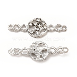 Alloy Connector Charms, Tree of Life Links with Infinity, Platinum, with Rhinestone, Nickel, Crystal, 31.5x10.5x3mm, Hole: 1.5mm(FIND-H039-02P-B)