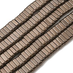 Electroplated Non-magnetic Synthetic Hematite Beads Strands, Rectangle, 2-Hole, Coffee, 6x2x3mm, Hole: 1.2mm, about 198pcs/strand, 16.02 inch(40.7cm)(G-C106-B02-09A)