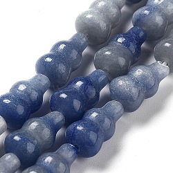 Dyed & Heated Natural Blue Aventurine Beads Strands, Gourd, 14.5~15x8~8.5mm, Hole: 1.2mm, about 13pcs/strand, 7.32~7.40 inch(18.6~18.8cm)(G-P528-G03-01)