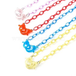 Personalized ABS Plastic Cable Chain Necklaces, Handbag Chains, with Lobster Claw Clasps, Mixed Color, 22.36 inch(56.8cm)(NJEW-JN03476)