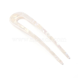 Cellulose Acetate(Resin) Hair Forks, U-shaped, White, 110x28x3mm(X-OHAR-C005-01G)