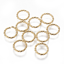 304 Stainless Steel Twisted Jump Rings, Open Jump Rings, Golden, 10x1.5mm, Inner Diameter: 7.5mm(STAS-L233-008D-G)