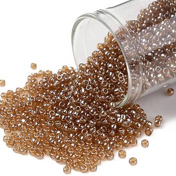 TOHO Round Seed Beads, Japanese Seed Beads, (103C) Dark Topaz Transparent Luster, 11/0, 2.2mm, Hole: 0.8mm, about 5555pcs/50g