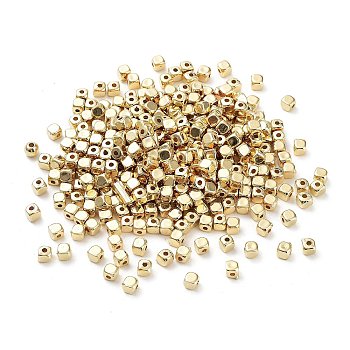 CCB Plastic Beads, Cube, Golden, 4x4x4mm, Hole: 1.5mm