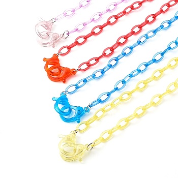 Personalized ABS Plastic Cable Chain Necklaces, Handbag Chains, with Lobster Claw Clasps, Mixed Color, 22.36 inch(56.8cm)