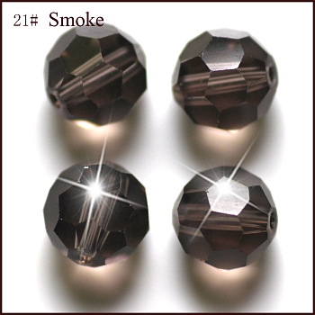 Imitation Austrian Crystal Beads, Grade AAA, Faceted(32 Facets), Round, Dark Gray, 10mm, Hole: 0.9~1mm
