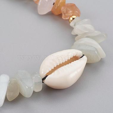 Bracelets de perles tressées en quartz naturel et en pierre de lune blanche naturelle(BJEW-JB04080-04)-3