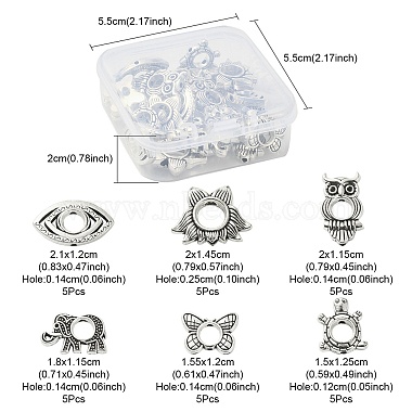 30pcs 6 cadre de perles en alliage de style tibétain(FIND-YW0003-19)-4