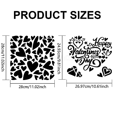 US 1 Set Valentine's Day PET Hollow Out Drawing Painting Stencils(DIY-MA0002-98)-2