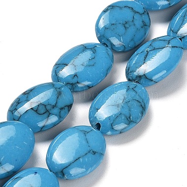 Oval Synthetic Turquoise Beads