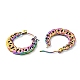 Ion Plating(IP) Rainbow Color 304 Stainless Steel Curb Chains Hoop Earrings for Women(EJEW-G293-06M)-2