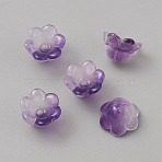 Transparent Glass Beads, Lilies of the Valley, Purple, 7.5x11x12mm, Hole: 1.4mm, 10pcs/set(GLAA-TAC0015-12B)