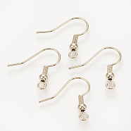 Brass Earring Hooks, with Horizontal Loop, Nickel Free, Coffee Golden, 18.5x19x3mm, Hole: 1.5mm, Pin: 0.8mm(KK-T029-132LG-NF)