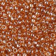 TOHO Round Seed Beads, Japanese Seed Beads, (103C) Dark Topaz Transparent Luster, 8/0, 3mm, Hole: 1mm, about 1110pcs/50g(SEED-XTR08-0103C)