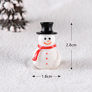 Resin Display Decorations, for Christmas, Snowman, White, 28x18x15mm(RESI-WH0008-28R)
