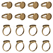 Adjustable Brass Ring Components, Antique Bronze, 17mm, 40pcs/box(KK-PH0004-59P)
