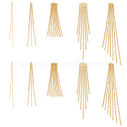 10Pcs 5 Style Brass Chain Tassel Big Pendants, Real 18K Gold Plated, 62~103x2~10x0.5~4mm, Hole: 1~1.6mm, 2pcs/style(KK-HY0003-24)