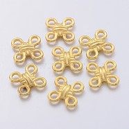 Tibetan Style Chandelier Components Links, Chinese Knot, Golden, Lead Free and Cadmium Free, 10x10x3mm, Hole: 2mm(K091D011)