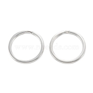 304 Stainless Steel Split Key Ring Clasps, Manual Polishing, for Keychain Making, Stainless Steel Color, 30x2.5mm, Inner Diameter: 24.5mm(STAS-A054-01D)