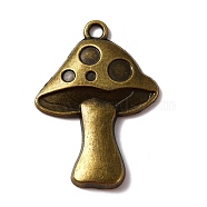 Zinc Alloy Pendants, Mushroom, Antique Bronze, 40.5x29x3.5mm, Hole: 3mm(FIND-TAC0001-40AB)
