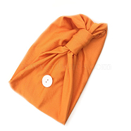 Polyester Sweat-Wicking Headbands, Non Slip Button Headbands, Yoga Sports Workout Turban, for Holding Mouth Cover, Orange, 440x160mm(OHAR-J025-A04)