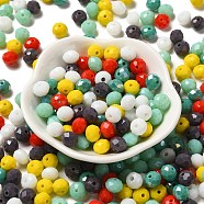 Glass Beads, Faceted, Rondelle, Mixed Color, 8x6mm, Hole: 1mm, about 1210pcs/500g(EGLA-A034-LM8mm-43)