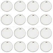 200Pcs 201 Stainless Steel Stamping Blank Tag Pendants, Flat Round, Stainless Steel Color, 10x1mm, Hole: 1.2mm(STAS-SC0006-27)