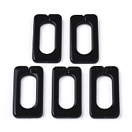 Opaque Acrylic Linking Rings, Quick Link Connectors, for Cross Chains Making, Rectangle, Black, 43.5x23x4.5mm, Inner Diameter: 30x12mm, about 147pcs/500g(OACR-S021-70A-E04)