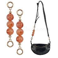 Bag Extension Chain, with ABS Plastic Beads and Light Gold Alloy Spring Gate Rings, for Bag Replacement Accessories, Chocolate, 16cm(FIND-SZ0002-43C-15)