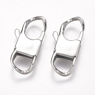 304 Stainless Steel Lobster Claw Clasps, Stainless Steel Color, 26x12x5mm, Hole: 6x7.5mm(STAS-I082-13P-03)